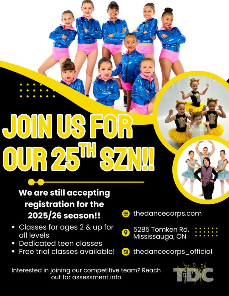 ‼️Still Accepting Registration ‼️ You’re not too late! Registration for our 25th year of dance is ongoing and we would LOVE to dance with your shining star 🌟  Shoot us a dm, visit our website or come on in for a tour and a FREE trial class!! Our teen classes are a great place for your 13+ dancer to take a break from homework or scrolling and there is still room in our Intro to Dance classes for toddlers with energy to burn!! Dancers of all ages….don’t miss your chance to join us for this exciting dance season 💛🖤